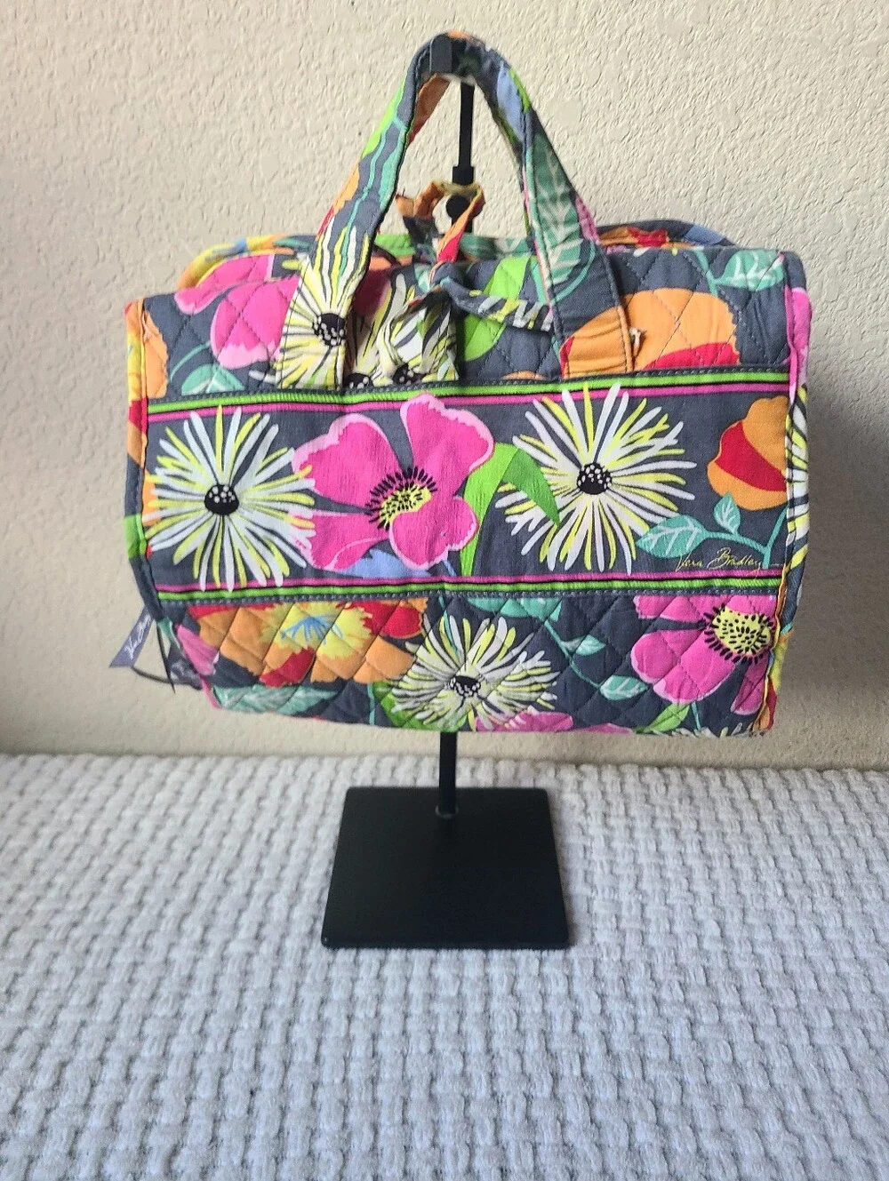 Vera Bradley Quilted Floral Cosmetic Case Travel Bag